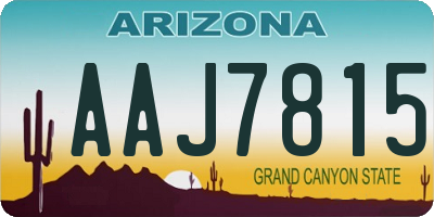 AZ license plate AAJ7815