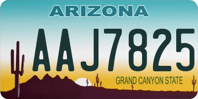 AZ license plate AAJ7825