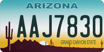 AZ license plate AAJ7830