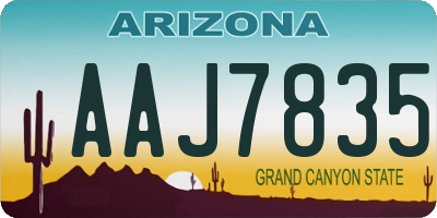 AZ license plate AAJ7835