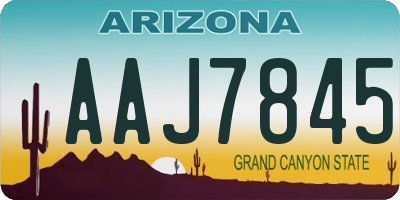 AZ license plate AAJ7845