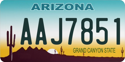 AZ license plate AAJ7851