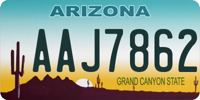 AZ license plate AAJ7862