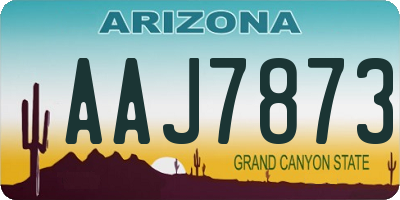 AZ license plate AAJ7873