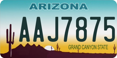 AZ license plate AAJ7875