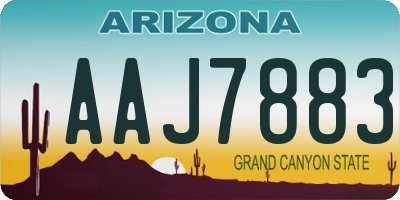 AZ license plate AAJ7883