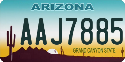 AZ license plate AAJ7885