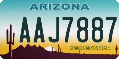AZ license plate AAJ7887