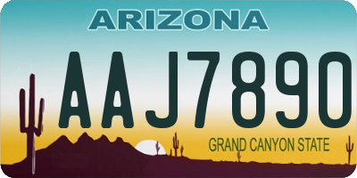 AZ license plate AAJ7890