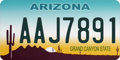 AZ license plate AAJ7891