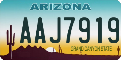 AZ license plate AAJ7919