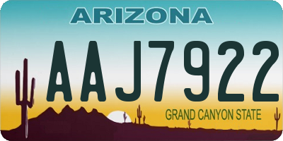 AZ license plate AAJ7922