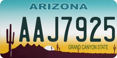 AZ license plate AAJ7925