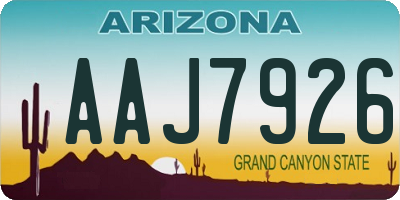 AZ license plate AAJ7926