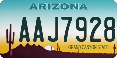 AZ license plate AAJ7928