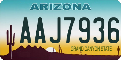 AZ license plate AAJ7936