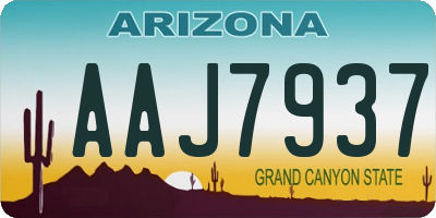 AZ license plate AAJ7937
