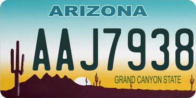 AZ license plate AAJ7938