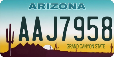 AZ license plate AAJ7958