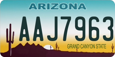 AZ license plate AAJ7963