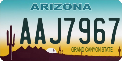 AZ license plate AAJ7967