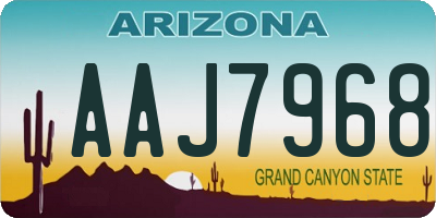 AZ license plate AAJ7968