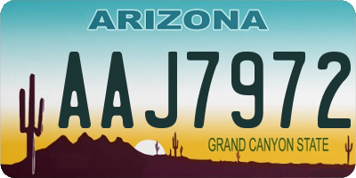 AZ license plate AAJ7972
