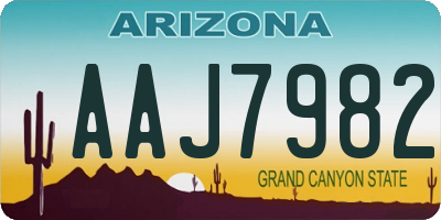 AZ license plate AAJ7982