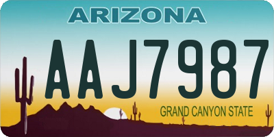AZ license plate AAJ7987