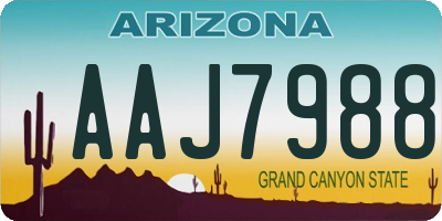 AZ license plate AAJ7988