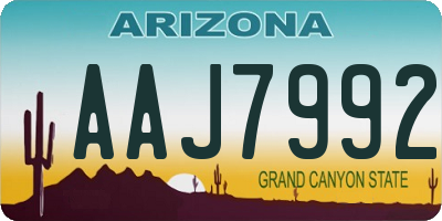 AZ license plate AAJ7992