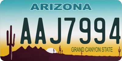 AZ license plate AAJ7994