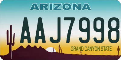 AZ license plate AAJ7998