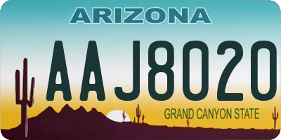 AZ license plate AAJ8020