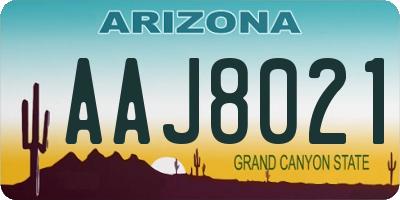 AZ license plate AAJ8021
