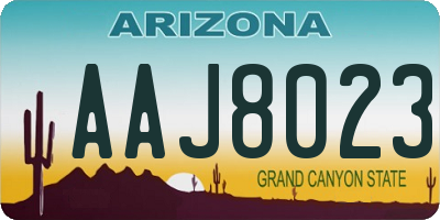 AZ license plate AAJ8023