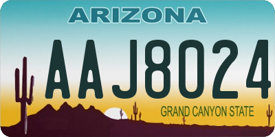AZ license plate AAJ8024