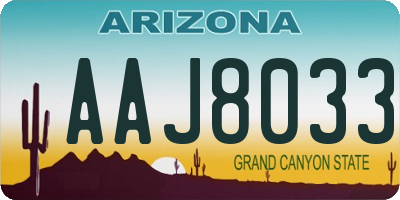 AZ license plate AAJ8033
