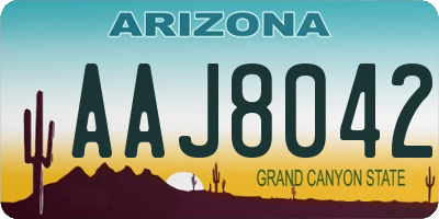 AZ license plate AAJ8042