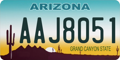 AZ license plate AAJ8051