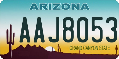 AZ license plate AAJ8053