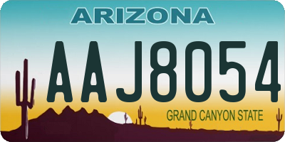 AZ license plate AAJ8054