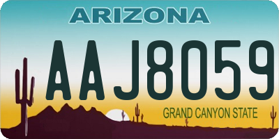 AZ license plate AAJ8059