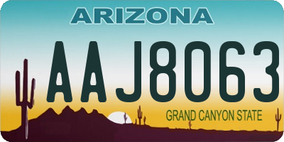 AZ license plate AAJ8063