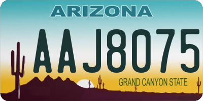 AZ license plate AAJ8075