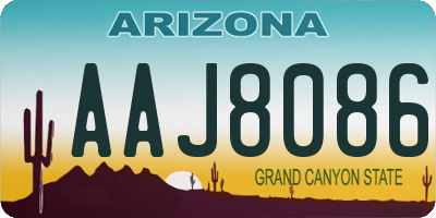 AZ license plate AAJ8086
