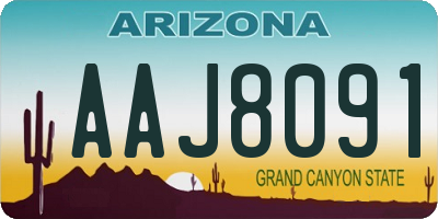 AZ license plate AAJ8091