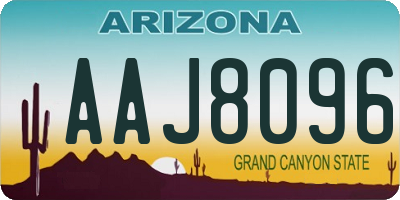 AZ license plate AAJ8096