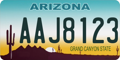 AZ license plate AAJ8123