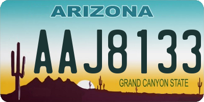 AZ license plate AAJ8133